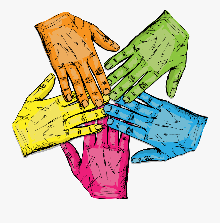 Colorful Group Of Hands Isolated On White Vector Illustration - Hand Colorful Vector Png, Transparent Clipart