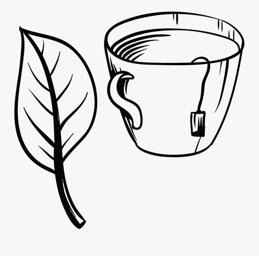 Biscuit Drawing Tea - Green Tea Clipart Black And White, Transparent Clipart