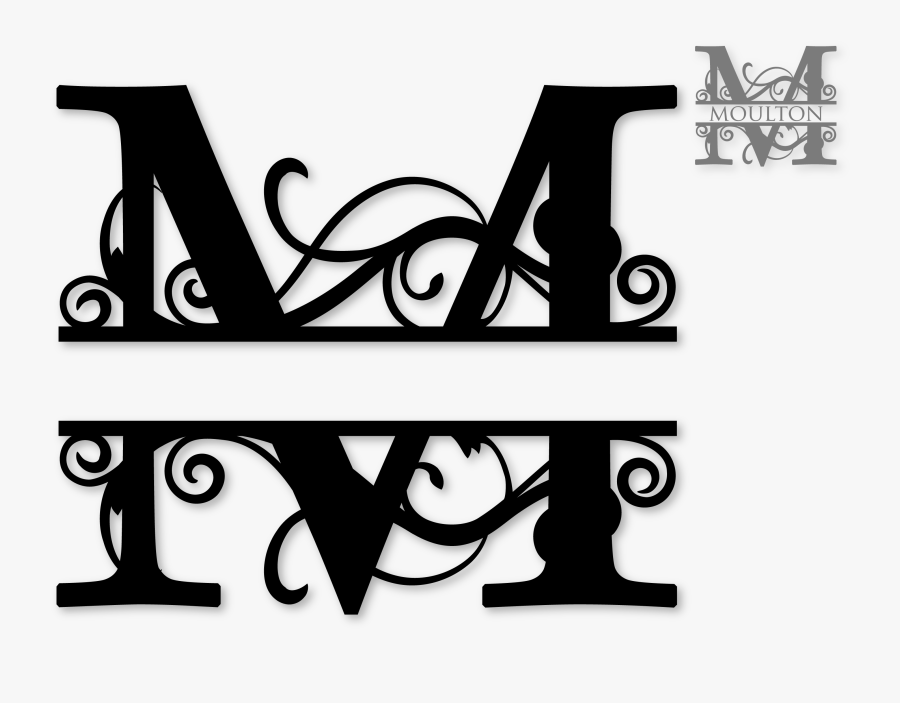 Download Transparent Fancy Line Design Png - M Split Monogram Svg ...