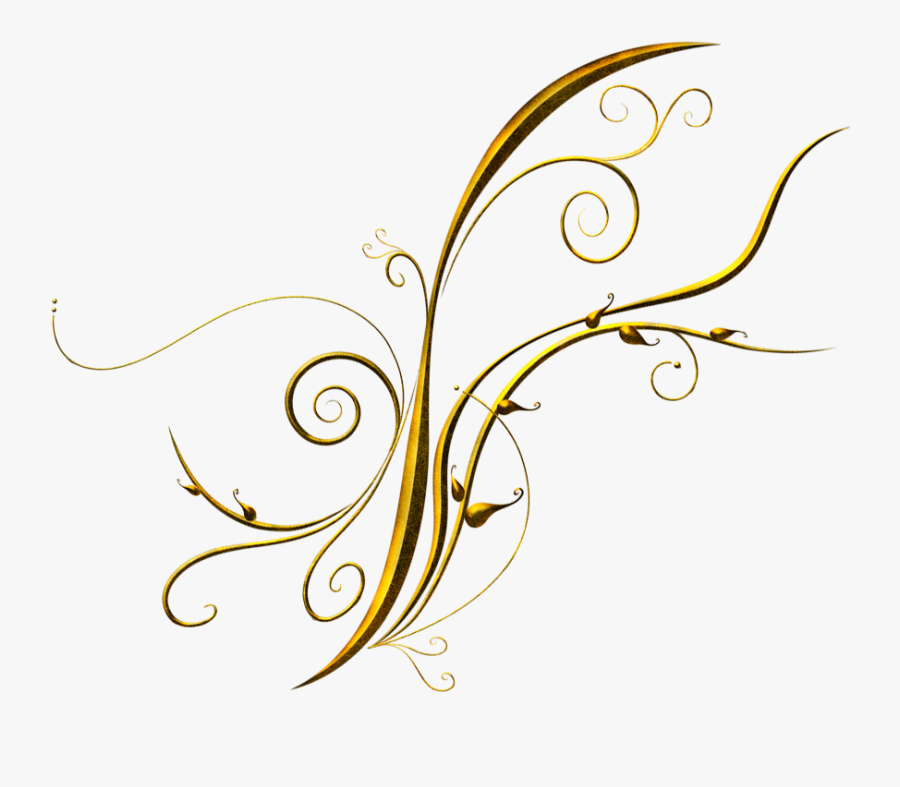 Deco Clipart Golden Line - Flower Gold Vector Png, Transparent Clipart