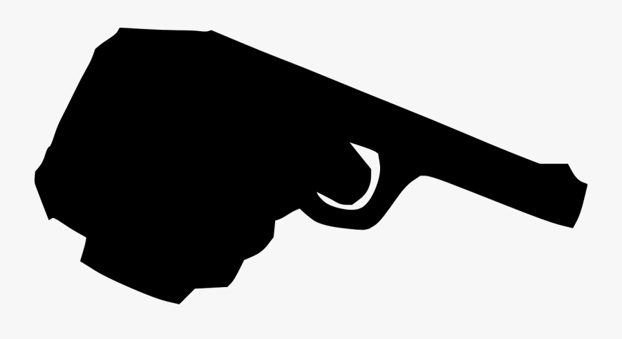 Handgun, Pistol, Revolver, Gun, Weapon, Trigger Finger - Hand Holding Gun Silhouette Png, Transparent Clipart