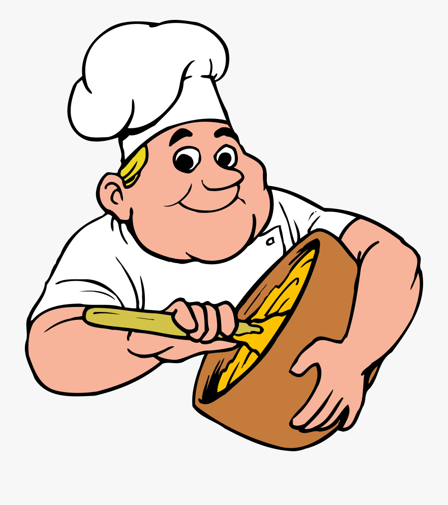 Coloring Book Cook Chef Drawing Kitchen - Chef Stirring Pot Clipart, Transparent Clipart