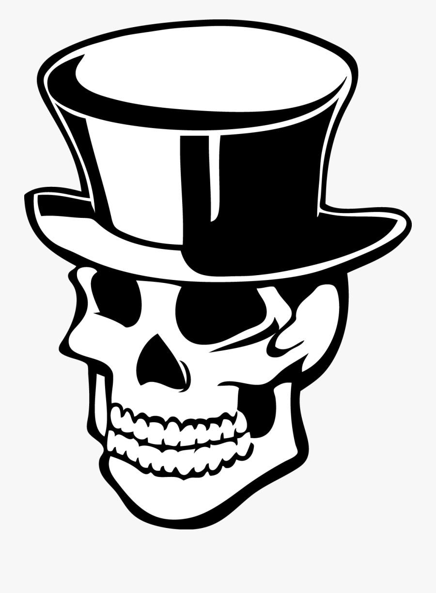 Top Hat Clipart Printable - Skull With Top Hat, Transparent Clipart