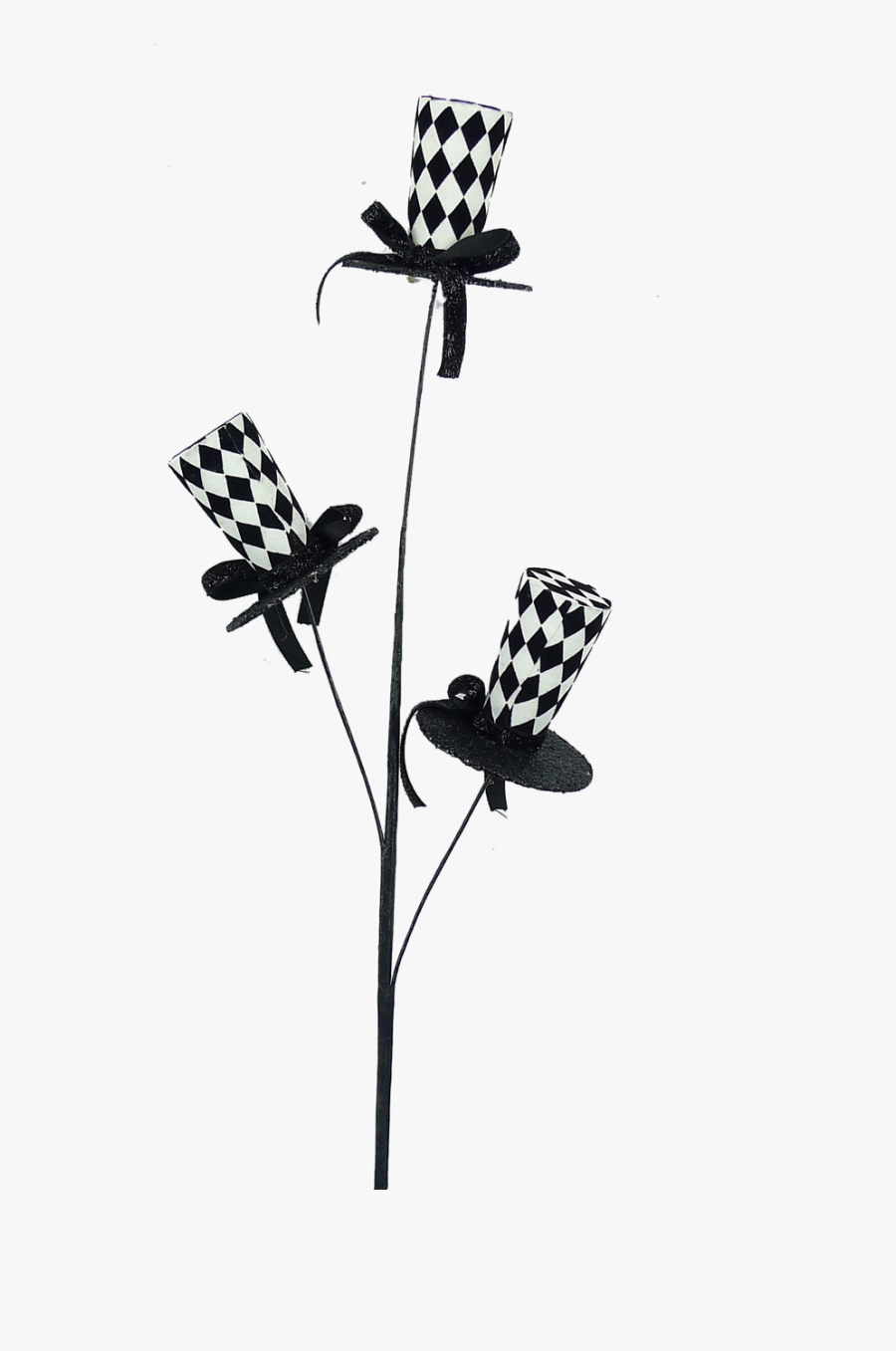Black/wht Harlequin Top Hat Spray - Lily, Transparent Clipart