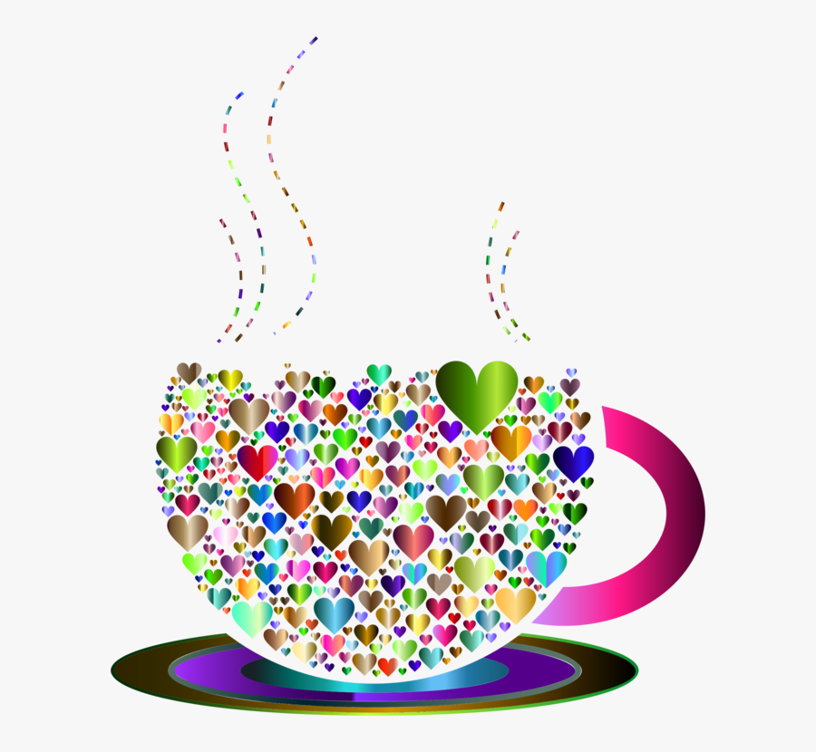 Hearts And Coffee, Transparent Clipart