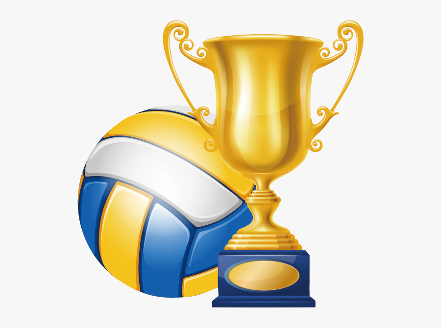 Volleyball Clip Champions - Trophy With Medal Clipart, Transparent Clipart
