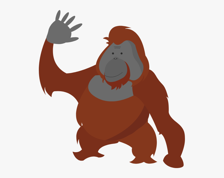 Orangutan Cartoon Transparent Background, Transparent Clipart