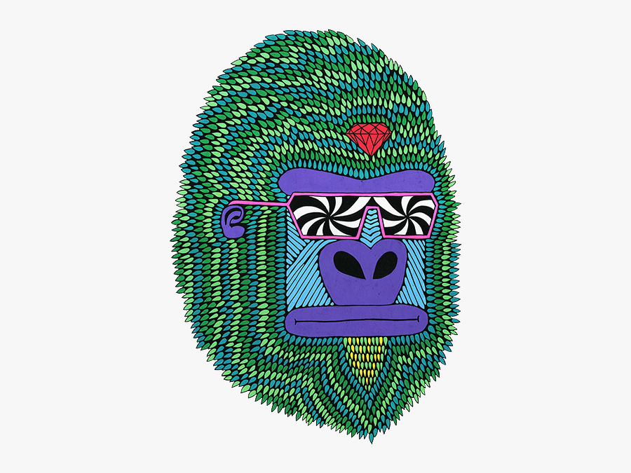 Sunglasses Artist Illustration Gorilla Paper Orangutan - Ape Art, Transparent Clipart