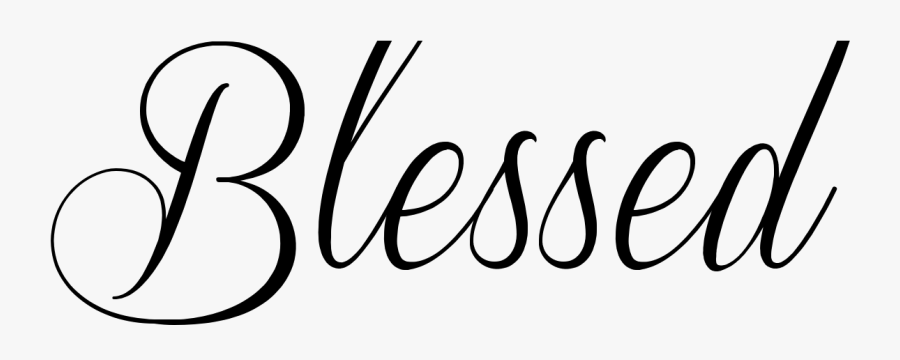 Clip Art Best Free Tattoo - Blessed Written In Cursive, Transparent Clipart