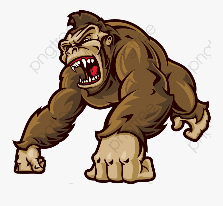 Transparent Cartoon Gorilla Png Format Image With Size - Gorilla Cartoon Png, Transparent Clipart