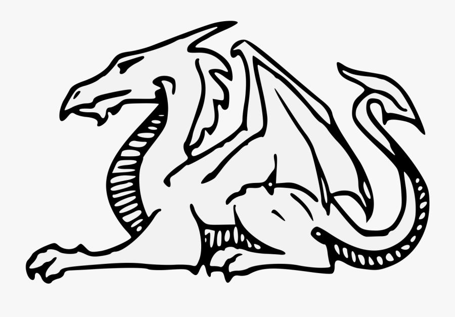 Dragon Clipart , Png Download - Heraldic Dragon Couchant, Transparent Clipart