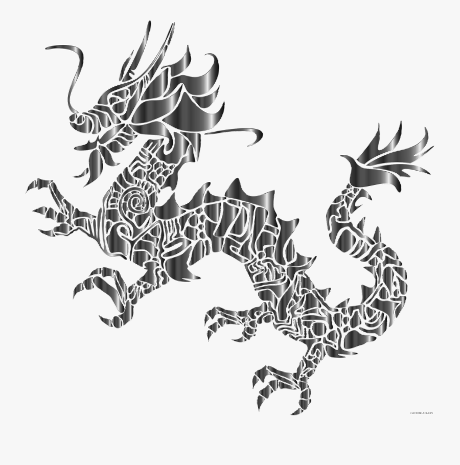 Dragon Clipart Black And White - Vector Dragon Silhouette Png Dragon, Transparent Clipart