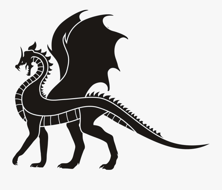 Dragon, Dragoon, Black, No Background, Wings, Tail - Yourself Unless You Can Be A Dragon, Transparent Clipart
