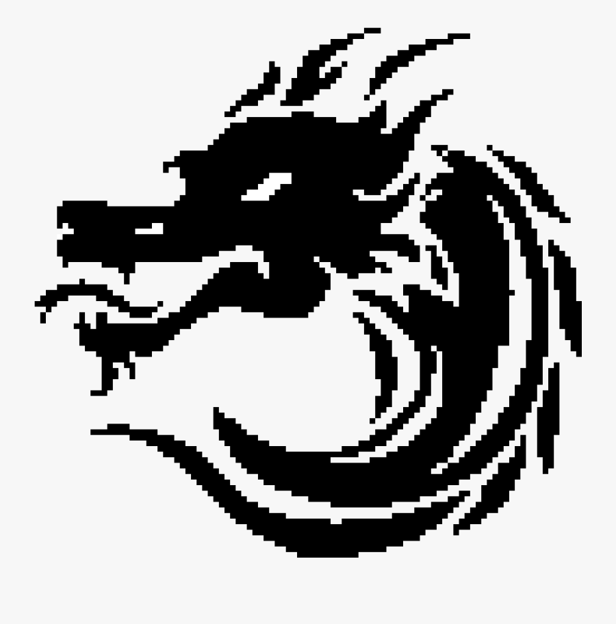 Download Pixel Art Black - Pixel Art Dragon Head, Transparent Clipart