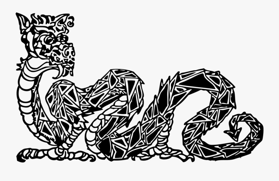 Dragon Frame Black And White, Transparent Clipart