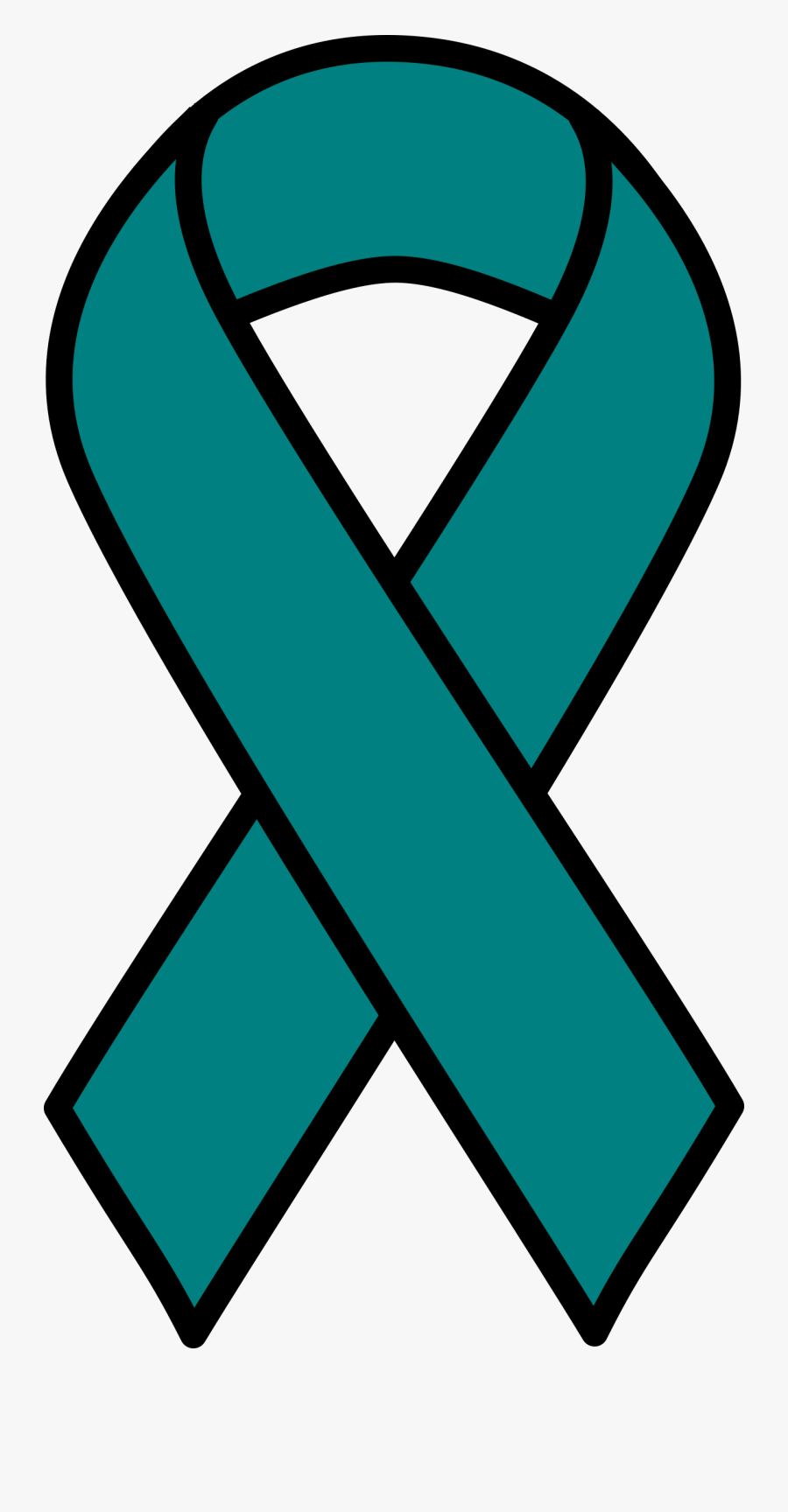 Ovarian Cancer Cliparts - Teal Cancer Ribbon Clipart, Transparent Clipart