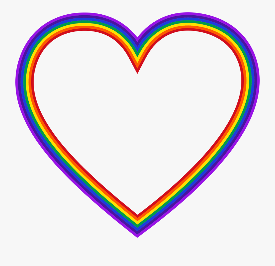 Clip Art Rainbow Heart Clipart - Rainbow Heart Clipart Png, Transparent Clipart