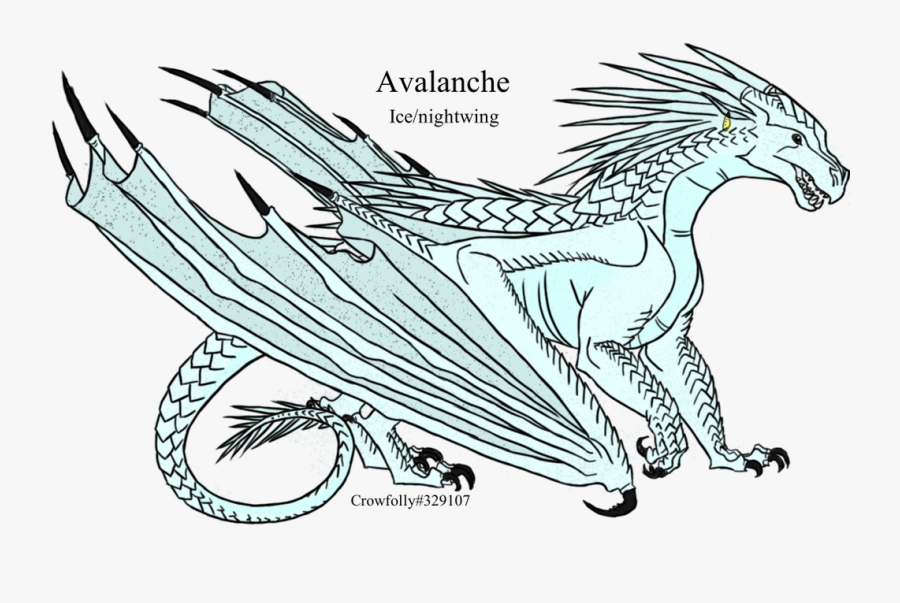 Avalanche, The Icewing Nightwing Hybrid - Wings Of Fire Icewing Base, Transparent Clipart