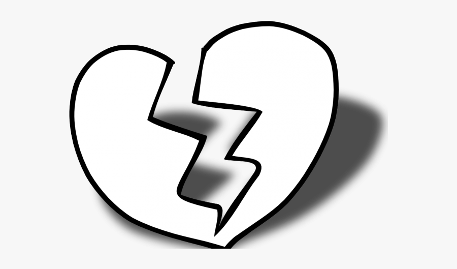 Broken Heart Black And White Transparent , Free Transparent Clipart