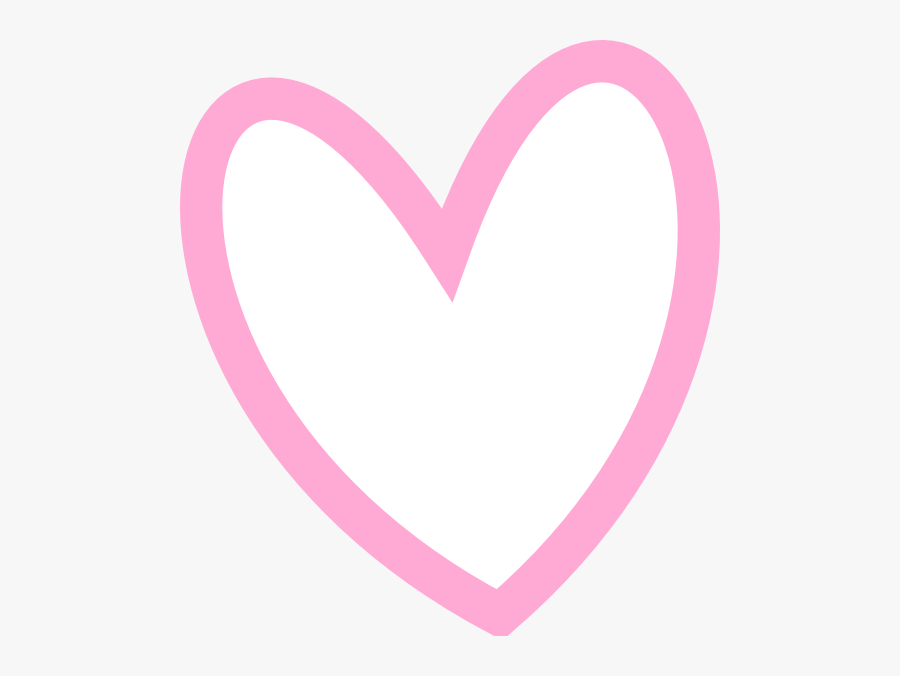 Slant Pink Heart Outline Clip Art At Clker - Heart, Transparent Clipart