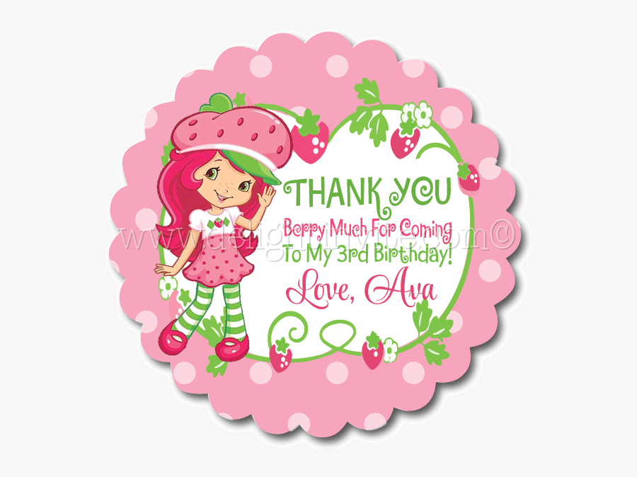 Transparent Strawberry Shortcake Clipart - Strawberry Shortcake Favor Tag, Transparent Clipart