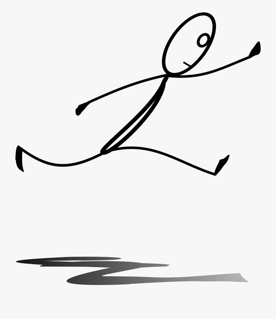 Person Sleeping Clip Art - Stick Man Jumping Over, Transparent Clipart