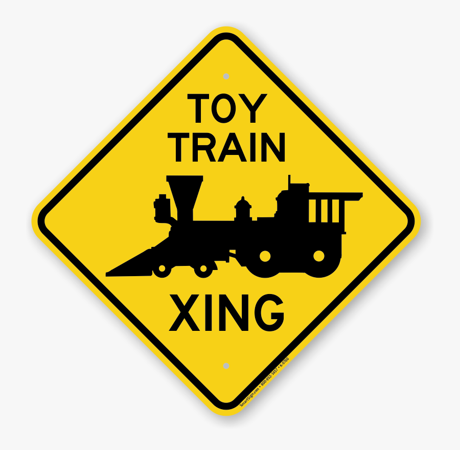 Toy Train Xing Diamond Crossing Sign - You Can Clip Art, Transparent Clipart