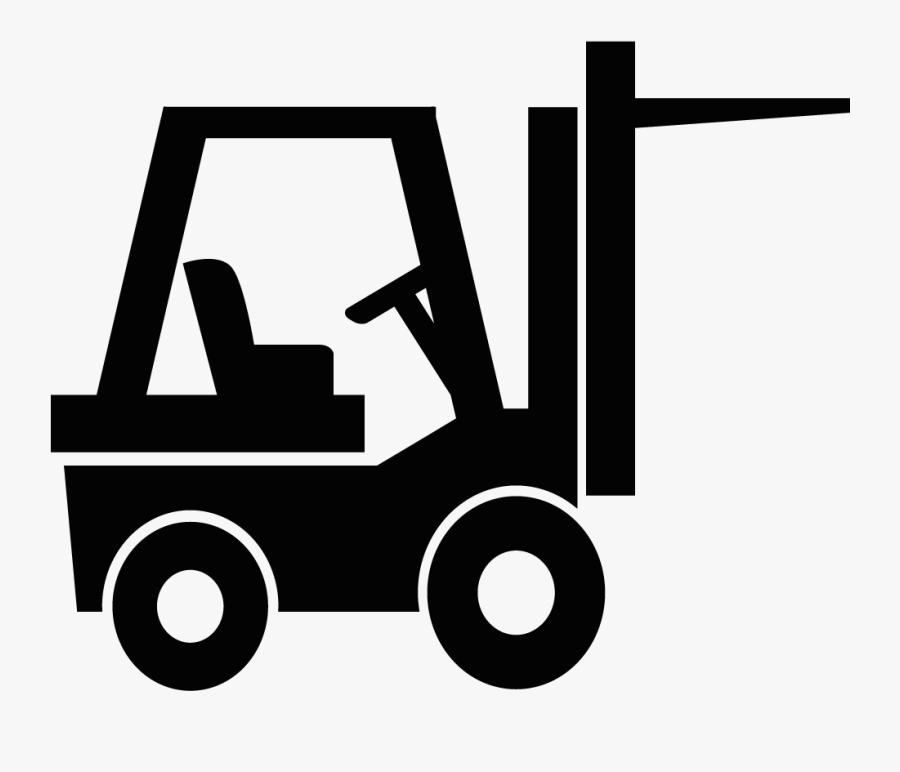 Forklift Black White, Transparent Clipart