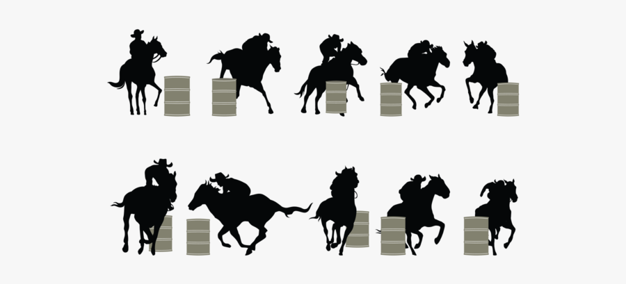 Barrel Racing Silhouette Vector - Clip Art Silhouette Barrel Racing, Transparent Clipart