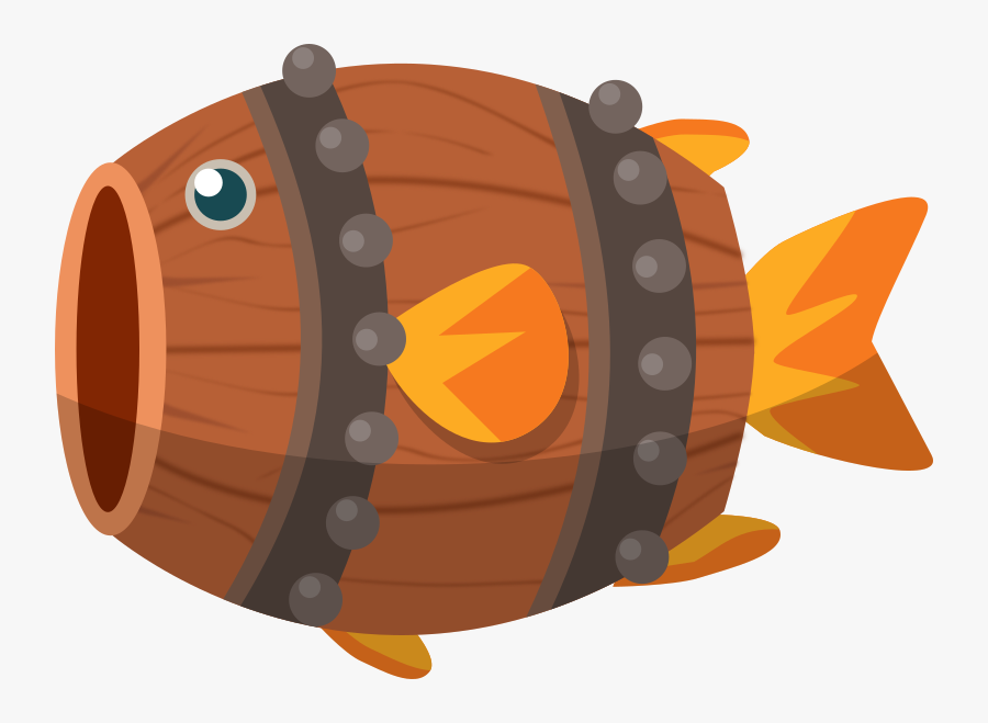 Barrel Fish - Animation Fish Png, Transparent Clipart