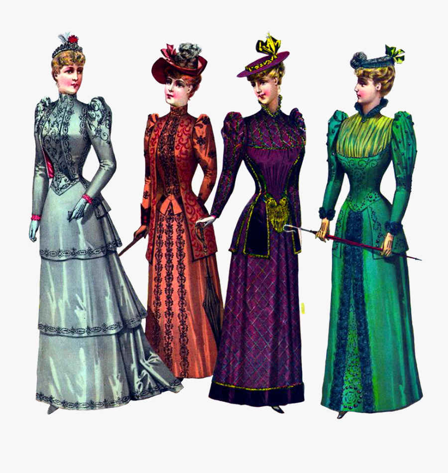 Beautiful Ladies Victorian Style - Victorian Transparent Background, Transparent Clipart
