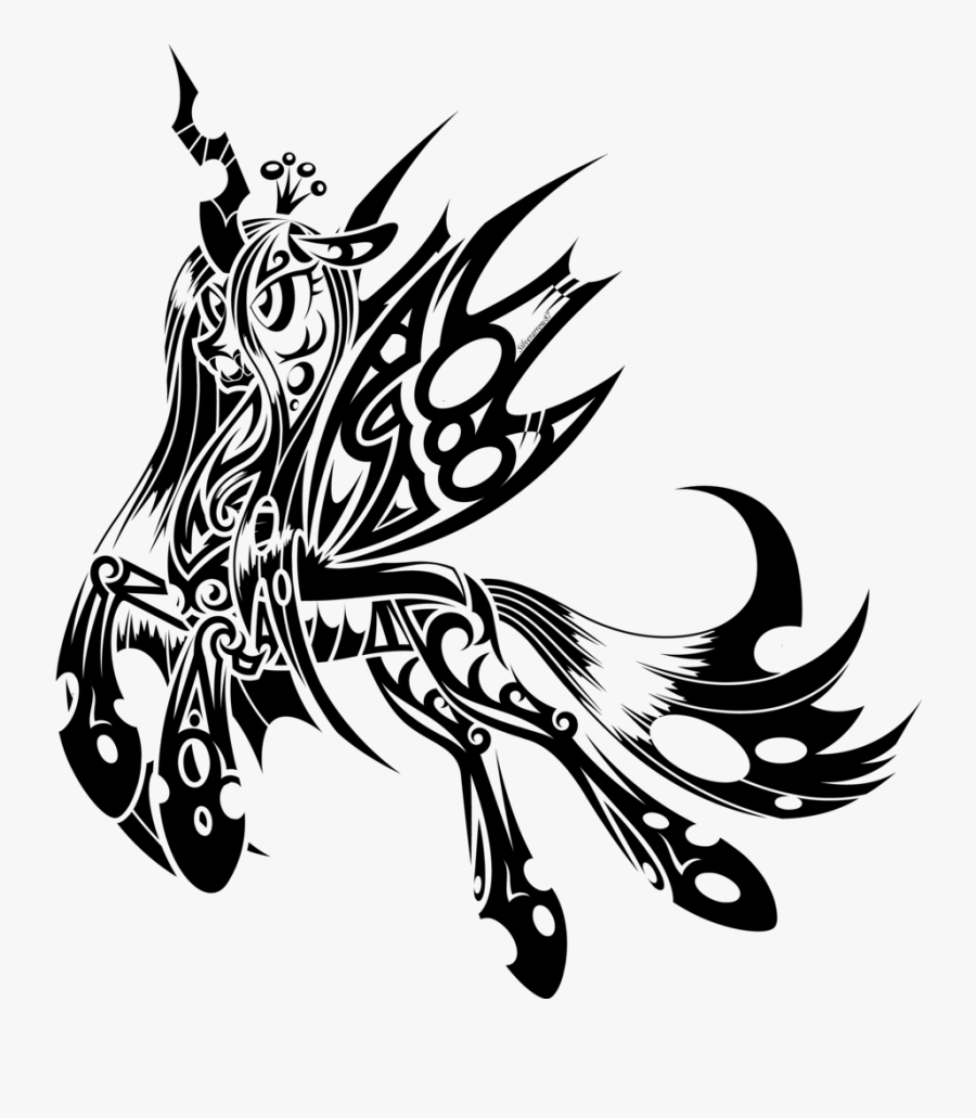 Line Art Tattoo Pony Rarity - My Little Pony Tribal, Transparent Clipart
