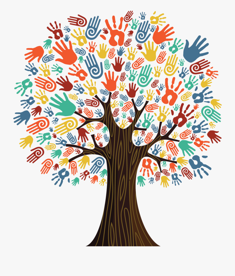 Tree With Hand Prints, Transparent Clipart