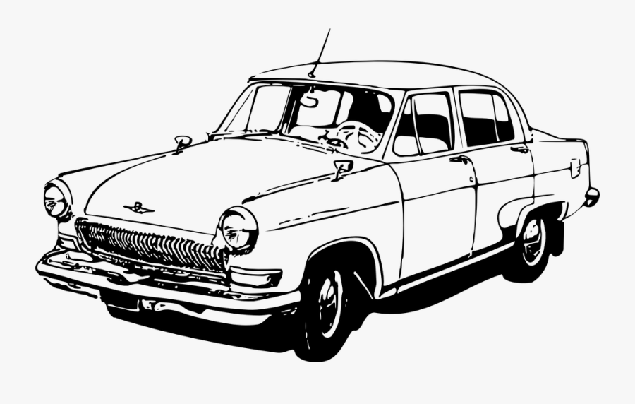 Classic Car Clipart - Old Car Clipart Black And White, Transparent Clipart