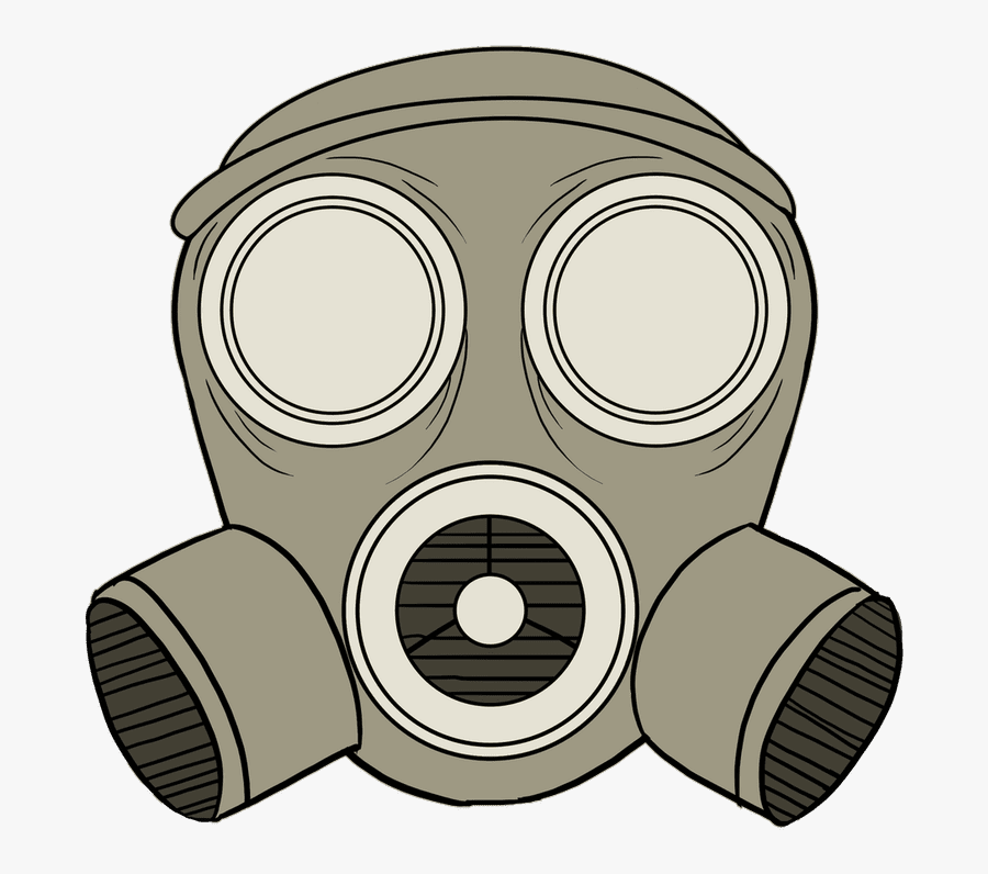 Transparent Gas Mask Clipart - Ww2 Gas Mask Drawing, Transparent Clipart