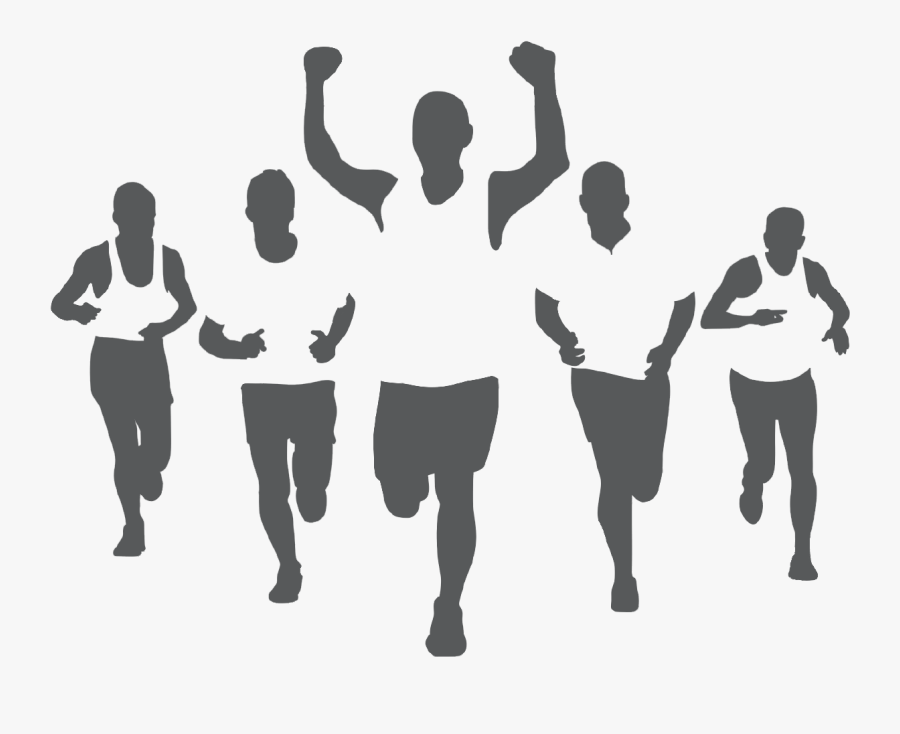 Wall Decal Marathon Running Racing Sprint - Group Runner Silhouette, Transparent Clipart