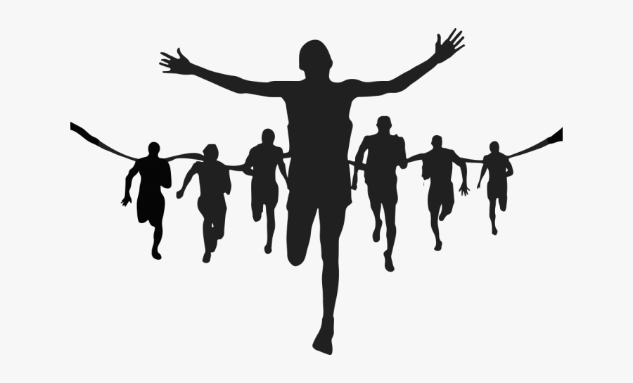 Silhouette Running Marathon Clip Art - Running People Silhouette Png, Transparent Clipart