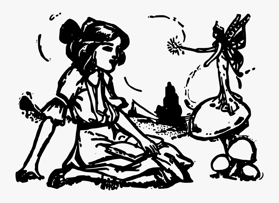 Girl And Fairy, Transparent Clipart