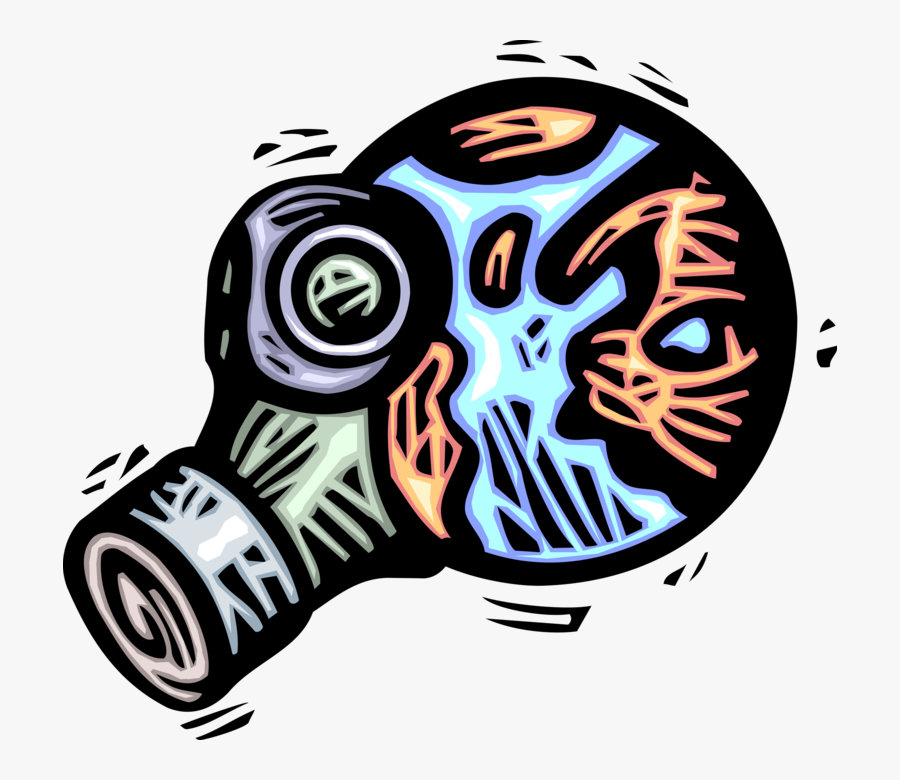 Vector Illustration Of Planet Earth With Gas Mask To - Vector Graphics, Transparent Clipart