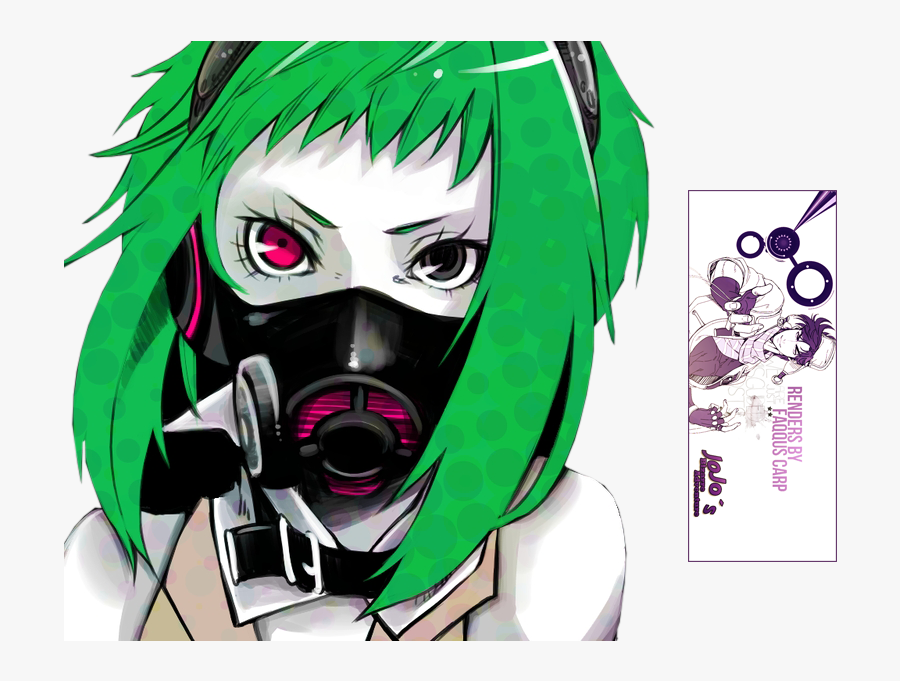 Bigbang27 23 0 Gumi Toxic Mask Render By Faqquscarp - Anime Girl Mask Render, Transparent Clipart