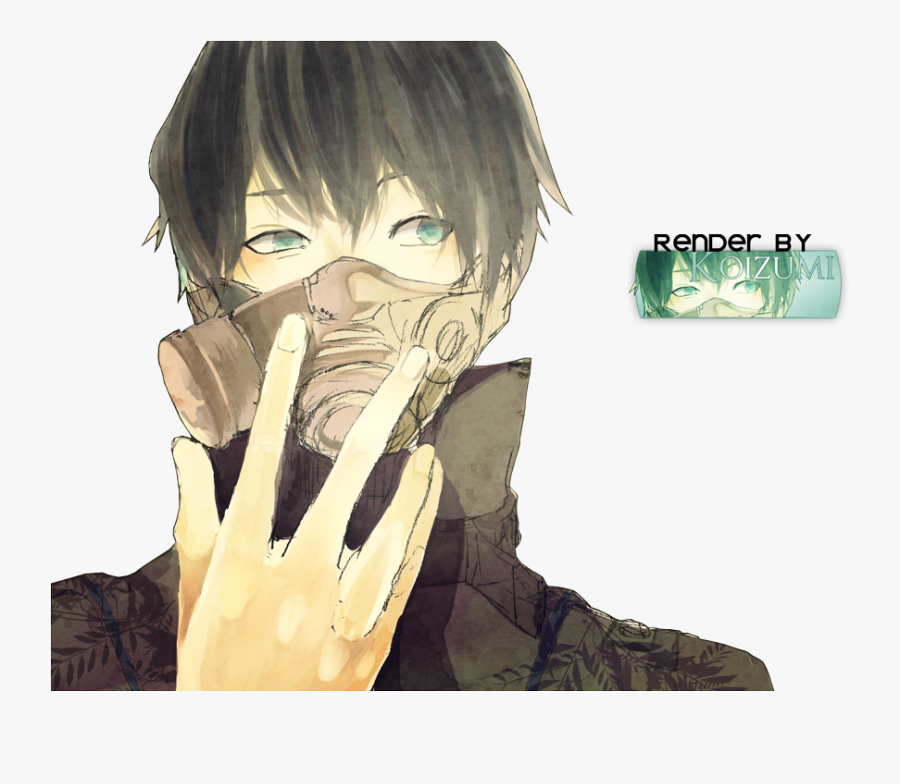 Anime Boy With Mask Clipart - Anime Putting On Mask, Transparent Clipart