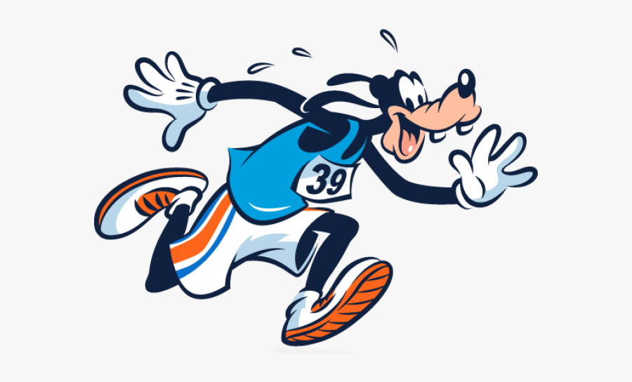 Countdown Cliparts Marathon - Running Goofy, Transparent Clipart