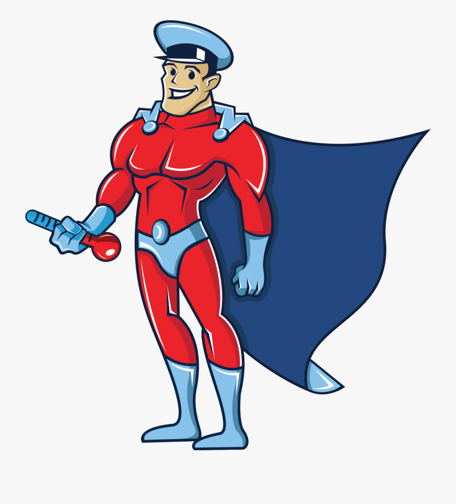 Cartoon Air Conditioning Hero, Transparent Clipart