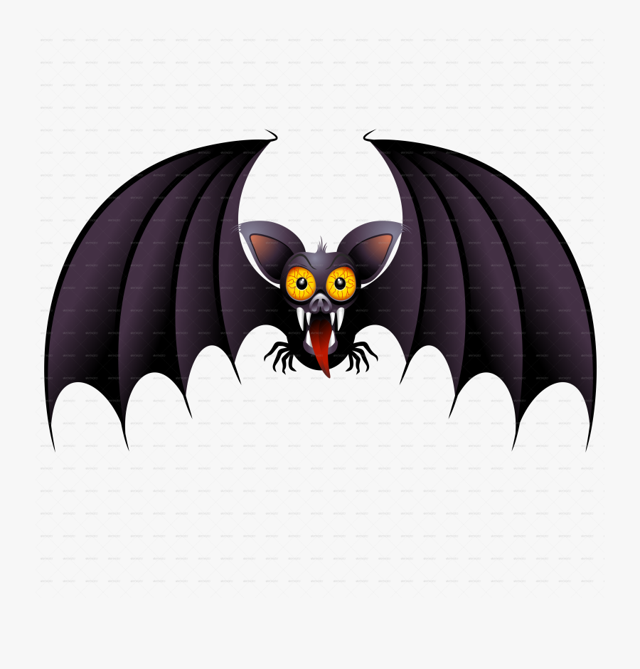 Inspiring Bat Cartoon Pictures Halloween And Pumpkin - Scary Cartoon Bat Face, Transparent Clipart