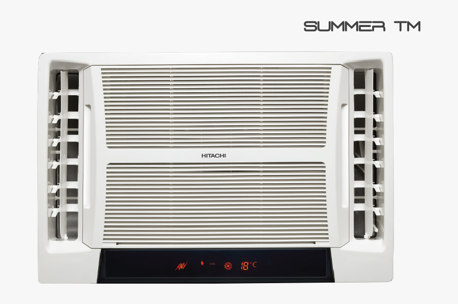 Transparent Air Conditioner Clipart Black And White - Hitachi Window Ac, Transparent Clipart