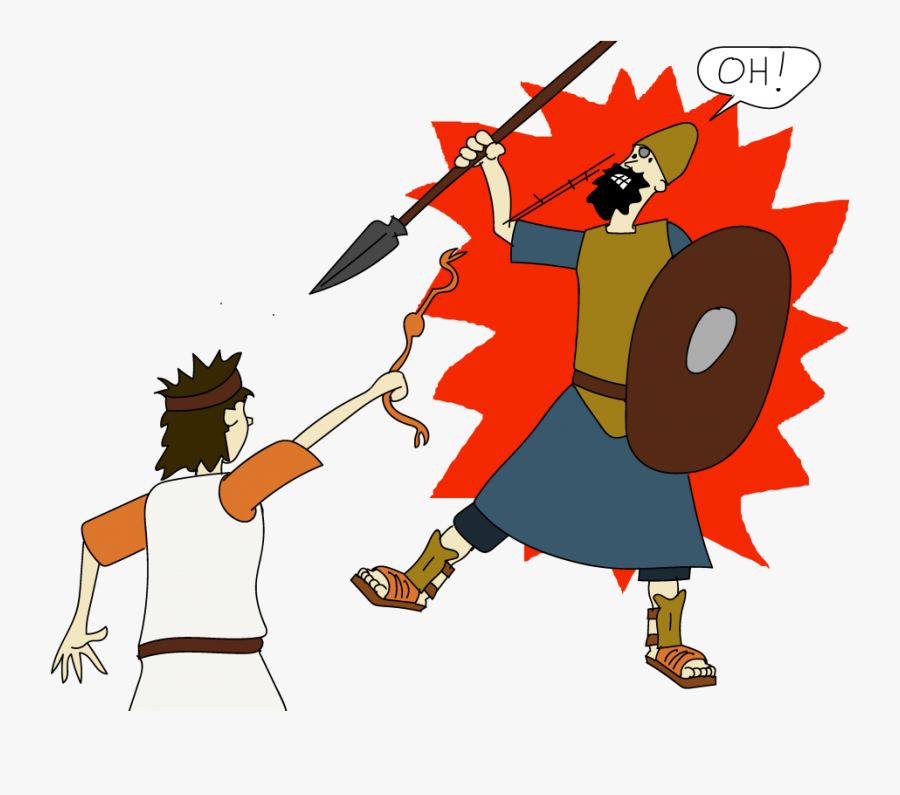 Transparent David And Goliath Clipart - Cartoon, Transparent Clipart