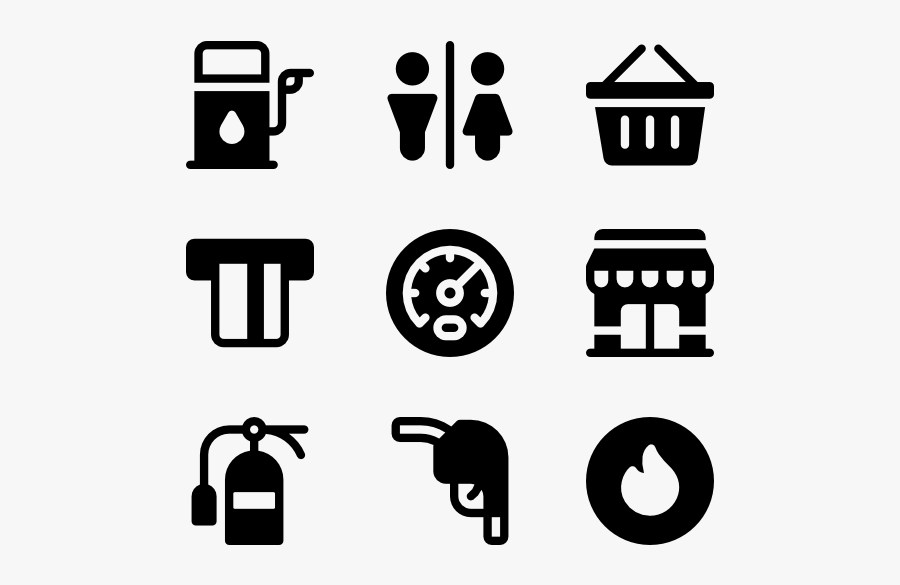Clip Art Gas Station Icons - ไอคอน ทํา พอร์ต, Transparent Clipart