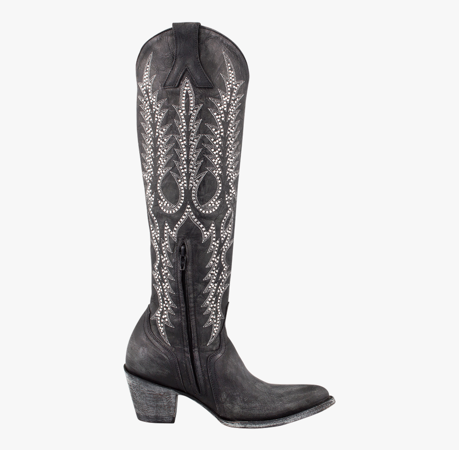 Transparent Boots Clipart Black And White - Knee-high Boot, Transparent Clipart