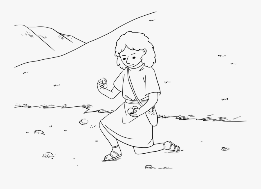 Transparent David And Goliath Png - David And His Sling Colouring, Transparent Clipart