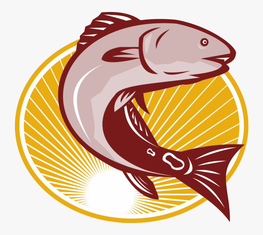 Red Drum Clip Art - Logo Ikan Vektor Png, Transparent Clipart